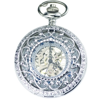 Secret garden automatic machine core mechanical pocket watch Classic flap clamshell insert transparent hollow out of carve patterns or designs on woodwork restoring ancient ways