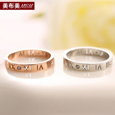 Han edition single drill 18 k rose gold plated Rome couples ring men's and women's buddhist monastic discipline the tail ring ring ring finger joints