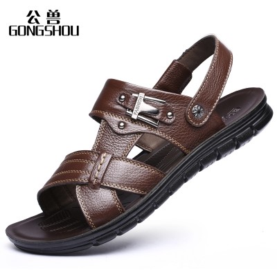  new summer men's sandals, leather beach shoes, men's casual leather shoes, slippers, big yards