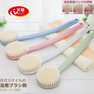 Wen Li Cuozao artifact long handle fur bath brush towel, bath bath brush artifact artifact back rubbing bath brush