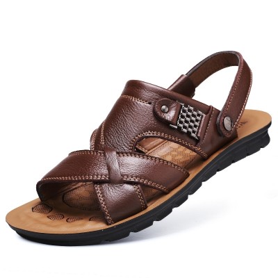 The old men's Slippers Size in summer men's sandals male leather sandals  leisure Dad